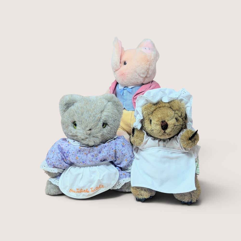 1980s Beatrix Potter Eden Plush Character Trio